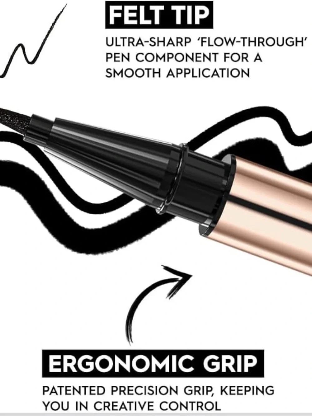 Phofay Black Eyeliner Pen — Precision Liquid Liner (Black)